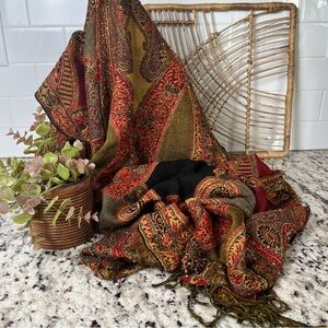 Beaded Bohemian Paisley Scarf